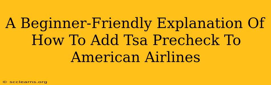 A Beginner-Friendly Explanation Of How To Add Tsa Precheck To American Airlines