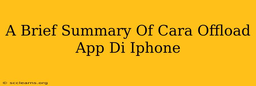 A Brief Summary Of Cara Offload App Di Iphone