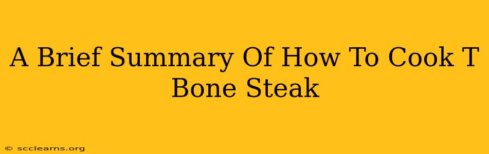 A Brief Summary Of How To Cook T Bone Steak