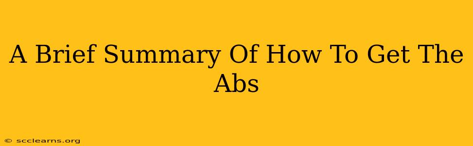 A Brief Summary Of How To Get The Abs