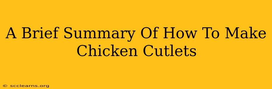 A Brief Summary Of How To Make Chicken Cutlets