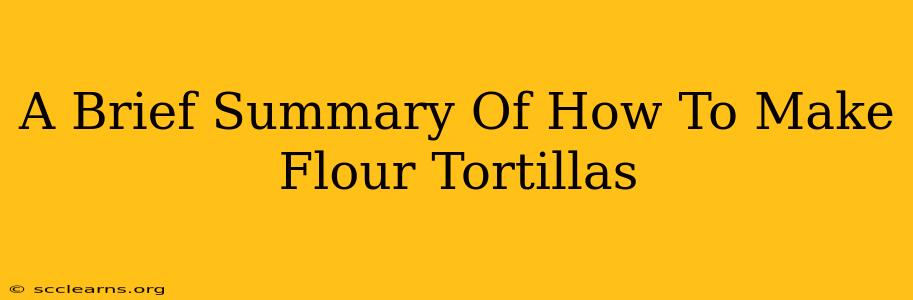 A Brief Summary Of How To Make Flour Tortillas