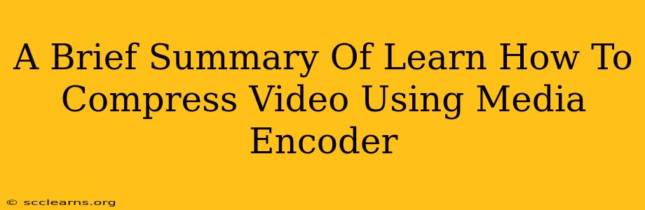 A Brief Summary Of Learn How To Compress Video Using Media Encoder