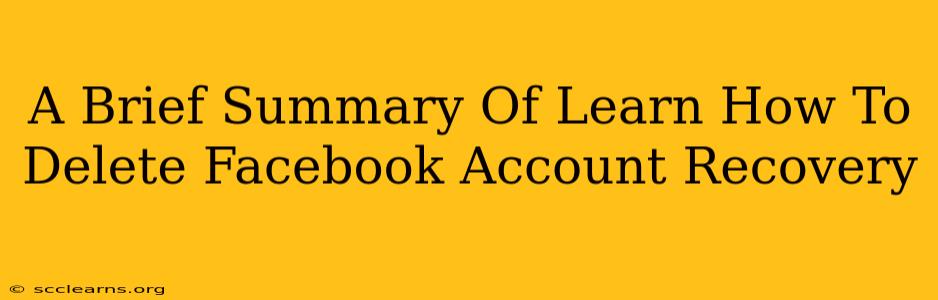 A Brief Summary Of Learn How To Delete Facebook Account Recovery