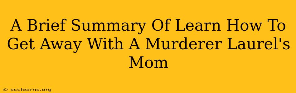 A Brief Summary Of Learn How To Get Away With A Murderer Laurel's Mom