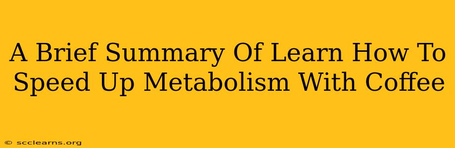 A Brief Summary Of Learn How To Speed Up Metabolism With Coffee