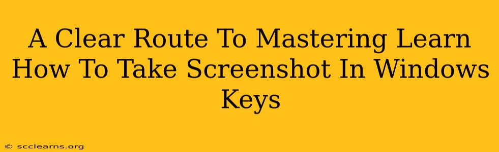 A Clear Route To Mastering Learn How To Take Screenshot In Windows Keys