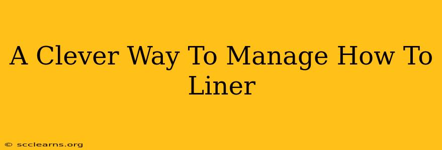 A Clever Way To Manage How To Liner