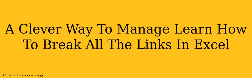 A Clever Way To Manage Learn How To Break All The Links In Excel