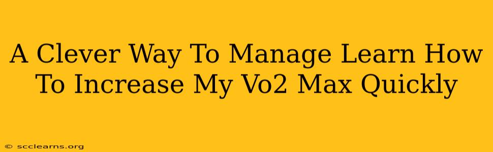 A Clever Way To Manage Learn How To Increase My Vo2 Max Quickly