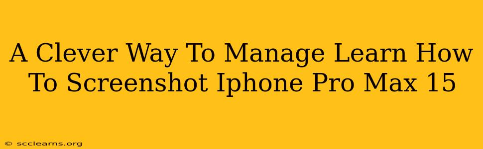 A Clever Way To Manage Learn How To Screenshot Iphone Pro Max 15