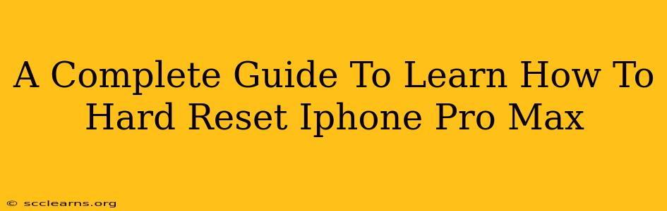 A Complete Guide To Learn How To Hard Reset Iphone Pro Max