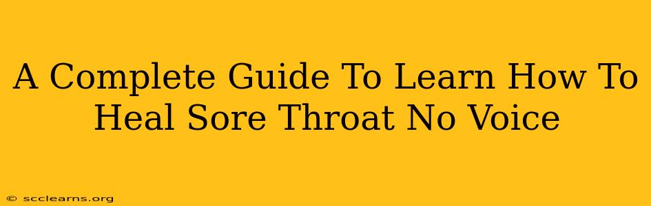 A Complete Guide To Learn How To Heal Sore Throat No Voice