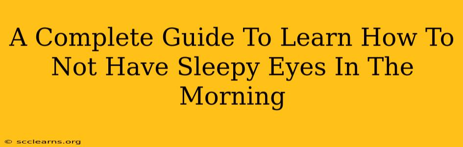 A Complete Guide To Learn How To Not Have Sleepy Eyes In The Morning