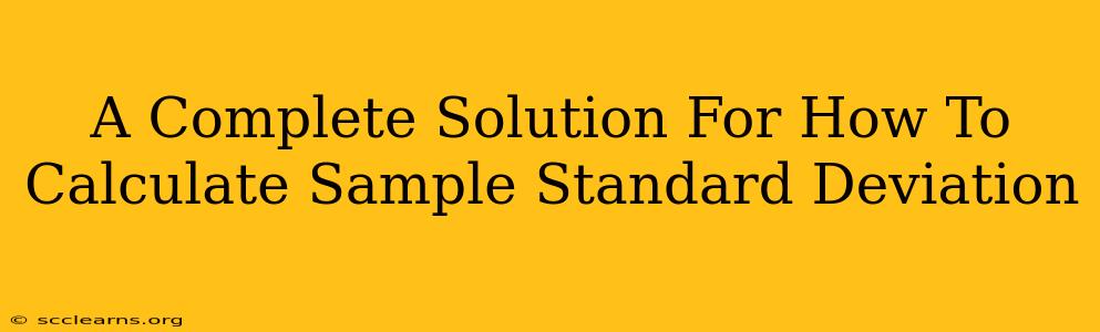 A Complete Solution For How To Calculate Sample Standard Deviation