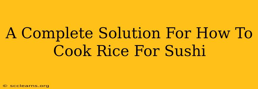 A Complete Solution For How To Cook Rice For Sushi