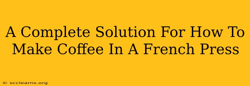 A Complete Solution For How To Make Coffee In A French Press