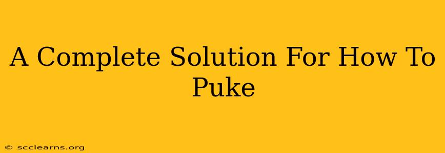 A Complete Solution For How To Puke