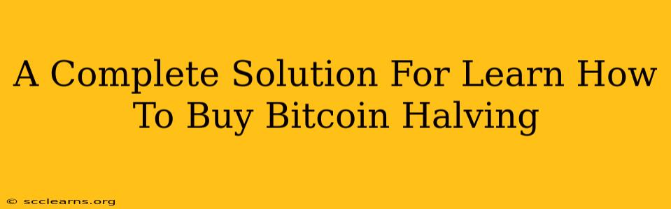 A Complete Solution For Learn How To Buy Bitcoin Halving