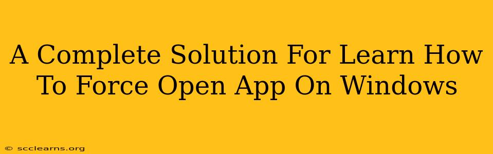 A Complete Solution For Learn How To Force Open App On Windows