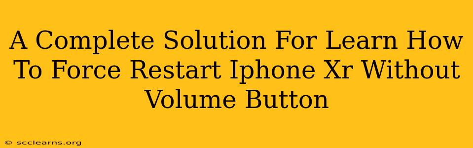 A Complete Solution For Learn How To Force Restart Iphone Xr Without Volume Button