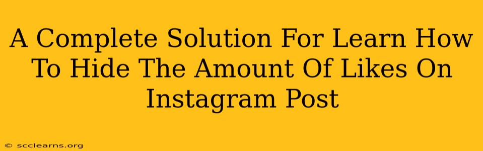 A Complete Solution For Learn How To Hide The Amount Of Likes On Instagram Post