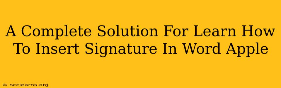 A Complete Solution For Learn How To Insert Signature In Word Apple