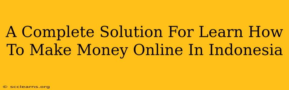 A Complete Solution For Learn How To Make Money Online In Indonesia