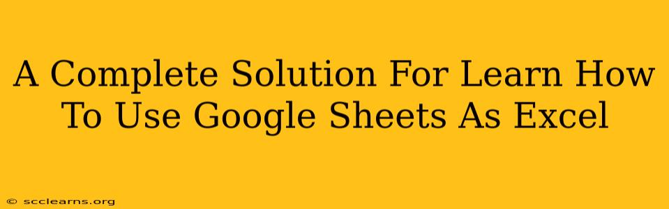 A Complete Solution For Learn How To Use Google Sheets As Excel