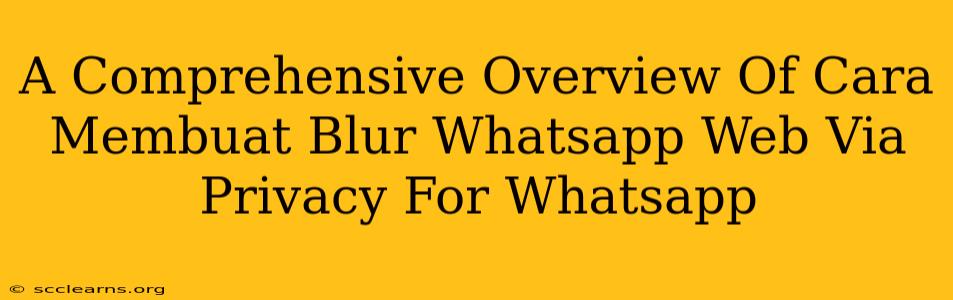 A Comprehensive Overview Of Cara Membuat Blur Whatsapp Web Via Privacy For Whatsapp