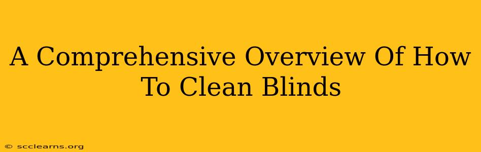 A Comprehensive Overview Of How To Clean Blinds