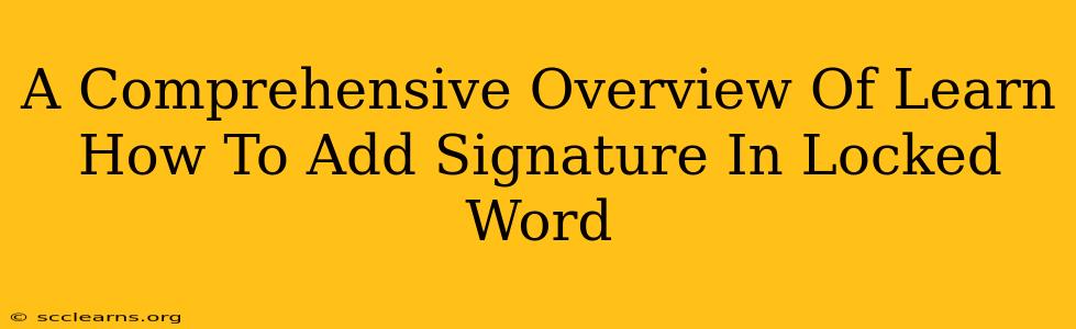 A Comprehensive Overview Of Learn How To Add Signature In Locked Word