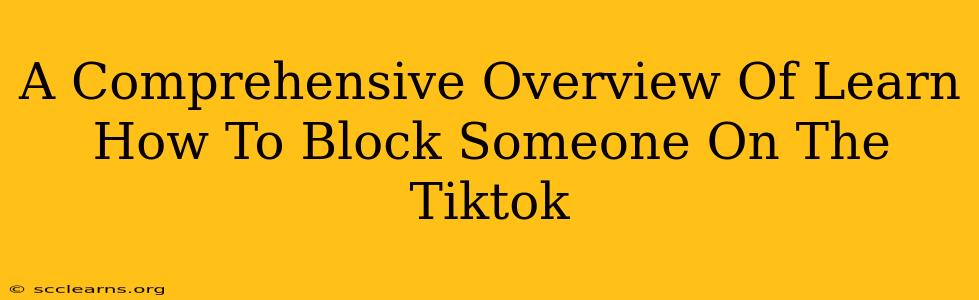 A Comprehensive Overview Of Learn How To Block Someone On The Tiktok