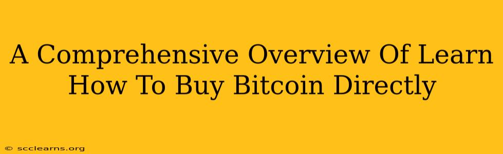 A Comprehensive Overview Of Learn How To Buy Bitcoin Directly