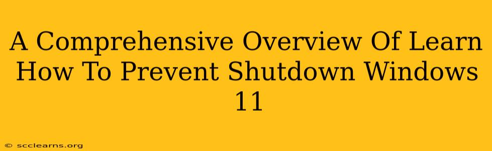 A Comprehensive Overview Of Learn How To Prevent Shutdown Windows 11