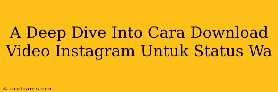 A Deep Dive Into Cara Download Video Instagram Untuk Status Wa