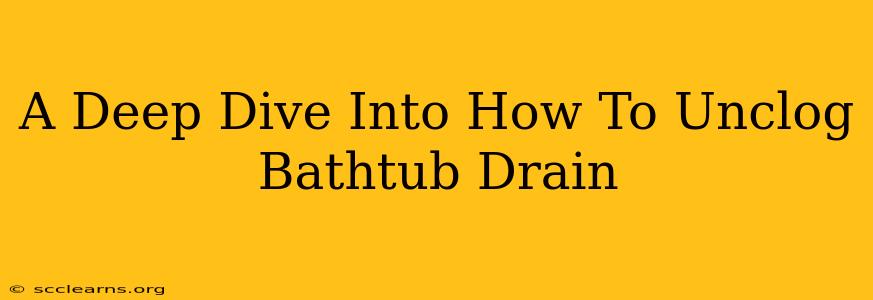 A Deep Dive Into How To Unclog Bathtub Drain