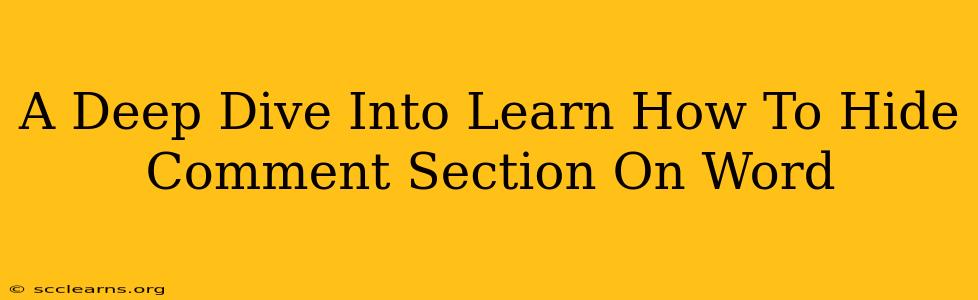 A Deep Dive Into Learn How To Hide Comment Section On Word