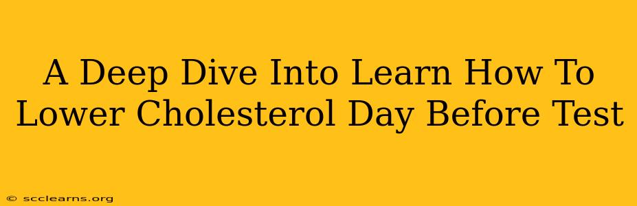 A Deep Dive Into Learn How To Lower Cholesterol Day Before Test