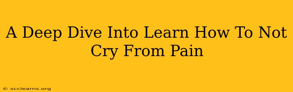 A Deep Dive Into Learn How To Not Cry From Pain