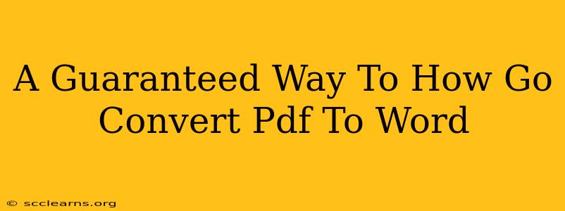 A Guaranteed Way To How Go Convert Pdf To Word