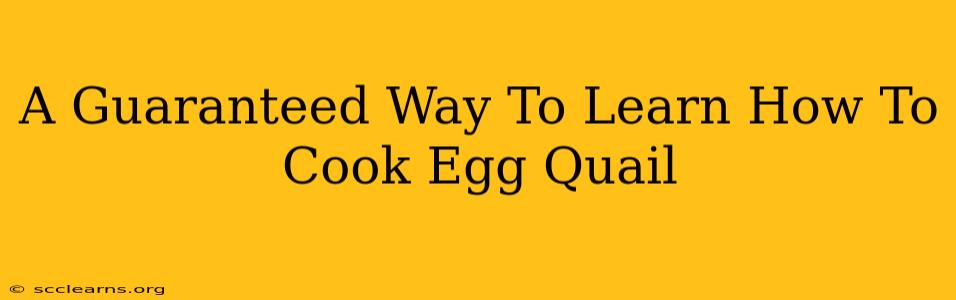 A Guaranteed Way To Learn How To Cook Egg Quail