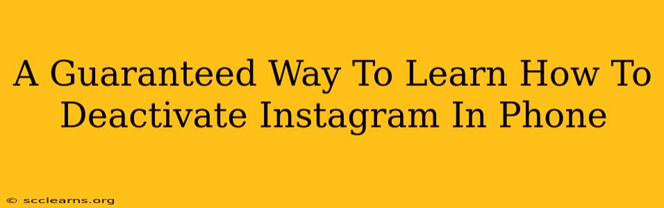 A Guaranteed Way To Learn How To Deactivate Instagram In Phone