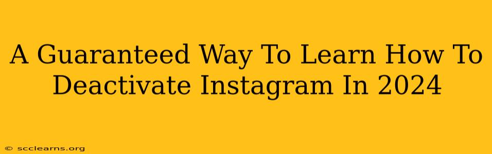 A Guaranteed Way To Learn How To Deactivate Instagram In 2024