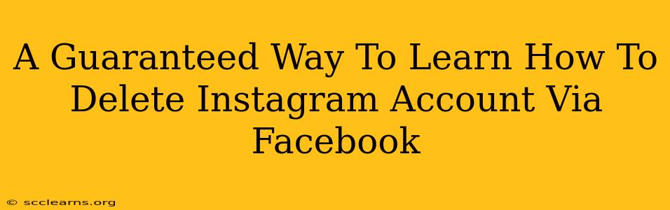 A Guaranteed Way To Learn How To Delete Instagram Account Via Facebook