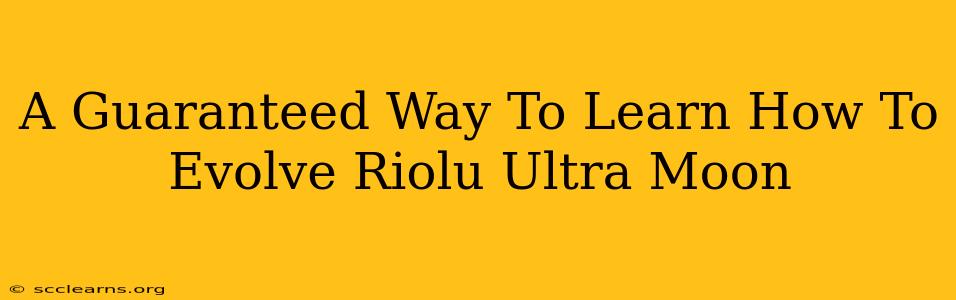 A Guaranteed Way To Learn How To Evolve Riolu Ultra Moon