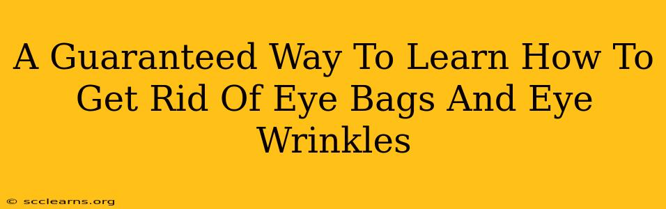 A Guaranteed Way To Learn How To Get Rid Of Eye Bags And Eye Wrinkles