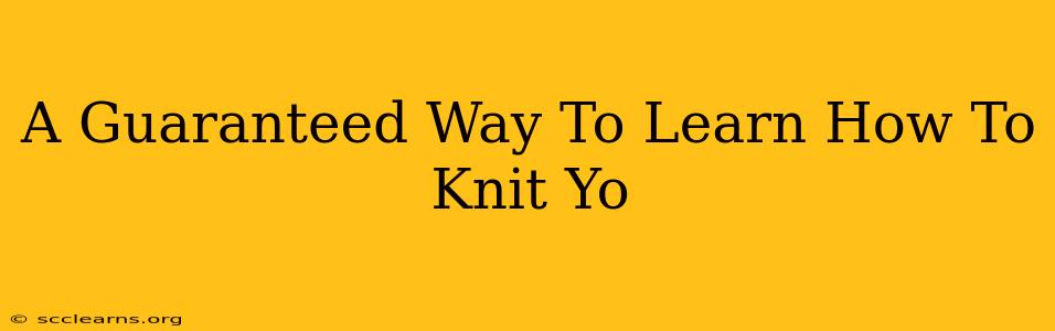 A Guaranteed Way To Learn How To Knit Yo