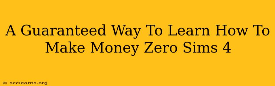 A Guaranteed Way To Learn How To Make Money Zero Sims 4