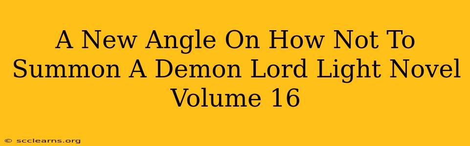 A New Angle On How Not To Summon A Demon Lord Light Novel Volume 16